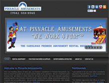 Tablet Screenshot of pinnacleamusements.com